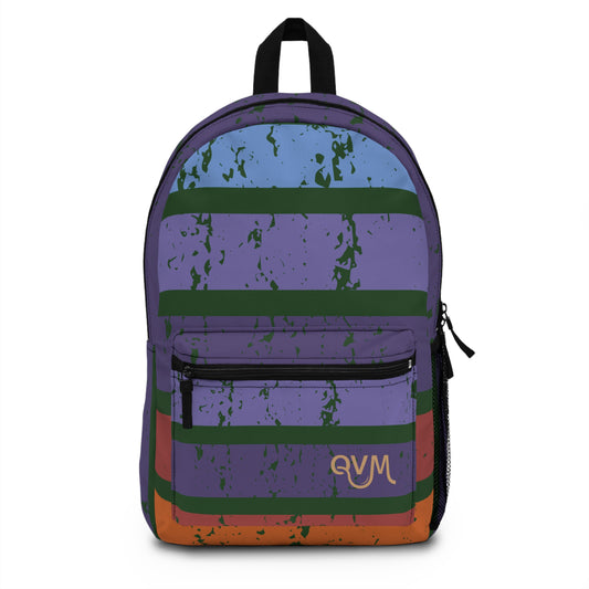 Light-weight Backpack - Blue/Purple/Red/Orange Stripes