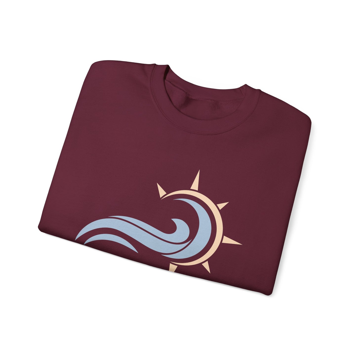 Heavy Crewneck Sweatshirt - "Sun & Wave"