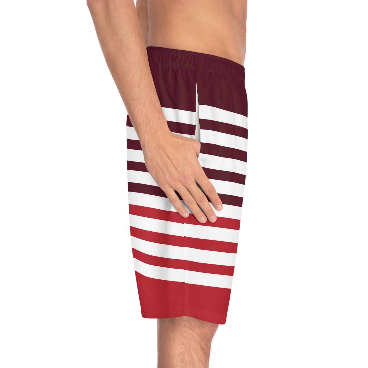 Board Shorts | Red, White Stripes