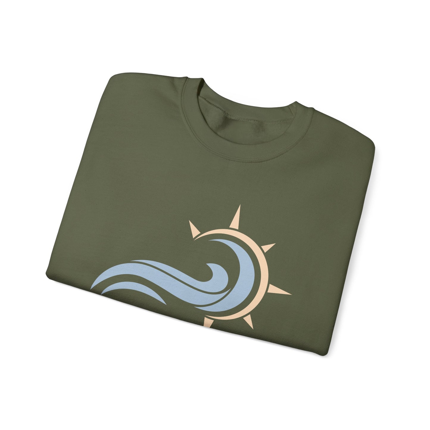 Heavy Crewneck Sweatshirt - "Sun & Wave"
