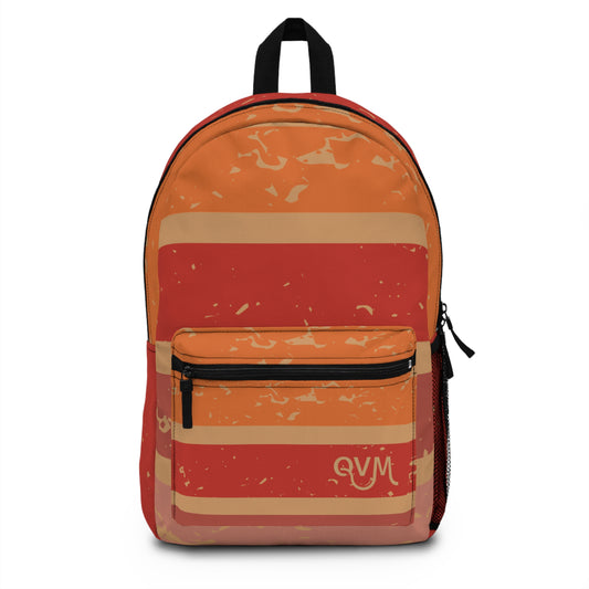 Light-weight Backpack - Orange/Red Stripes