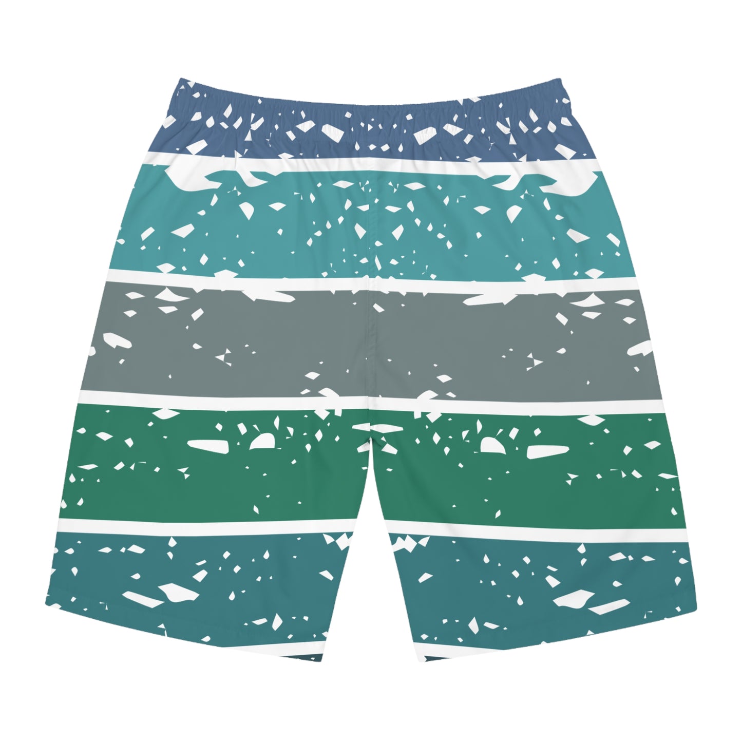 Board Shorts | Green, Gray Stripes