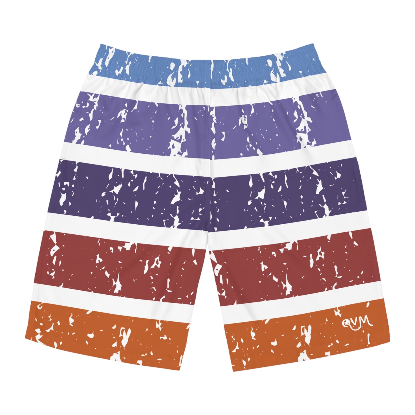 Board Shorts | Blue, Red, Orange Stripes