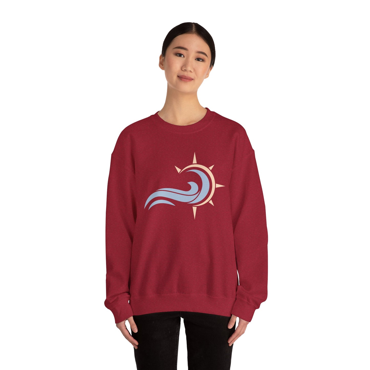 Heavy Crewneck Sweatshirt - "Sun & Wave"
