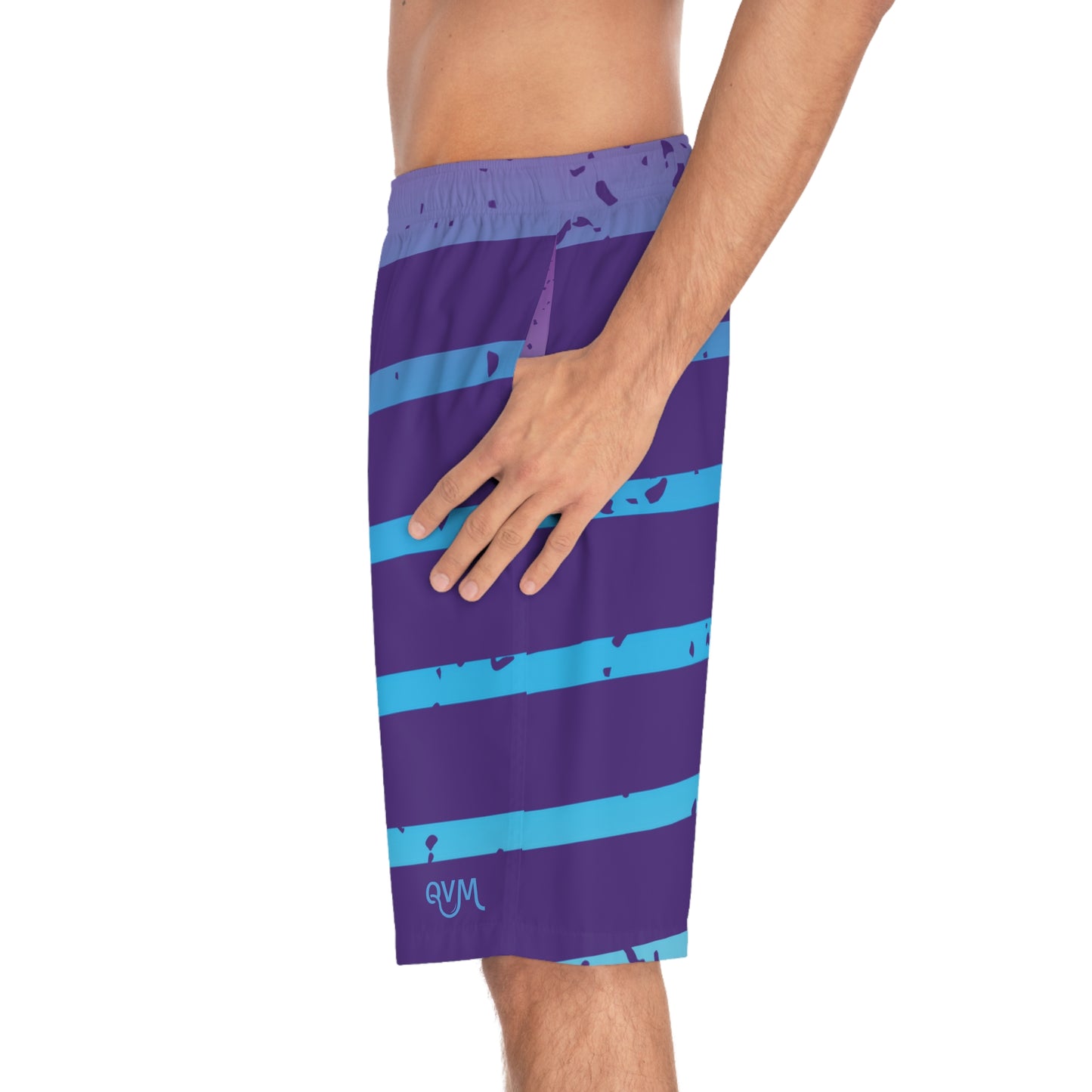 Board Shorts | Dark Blue, Blue Stripes