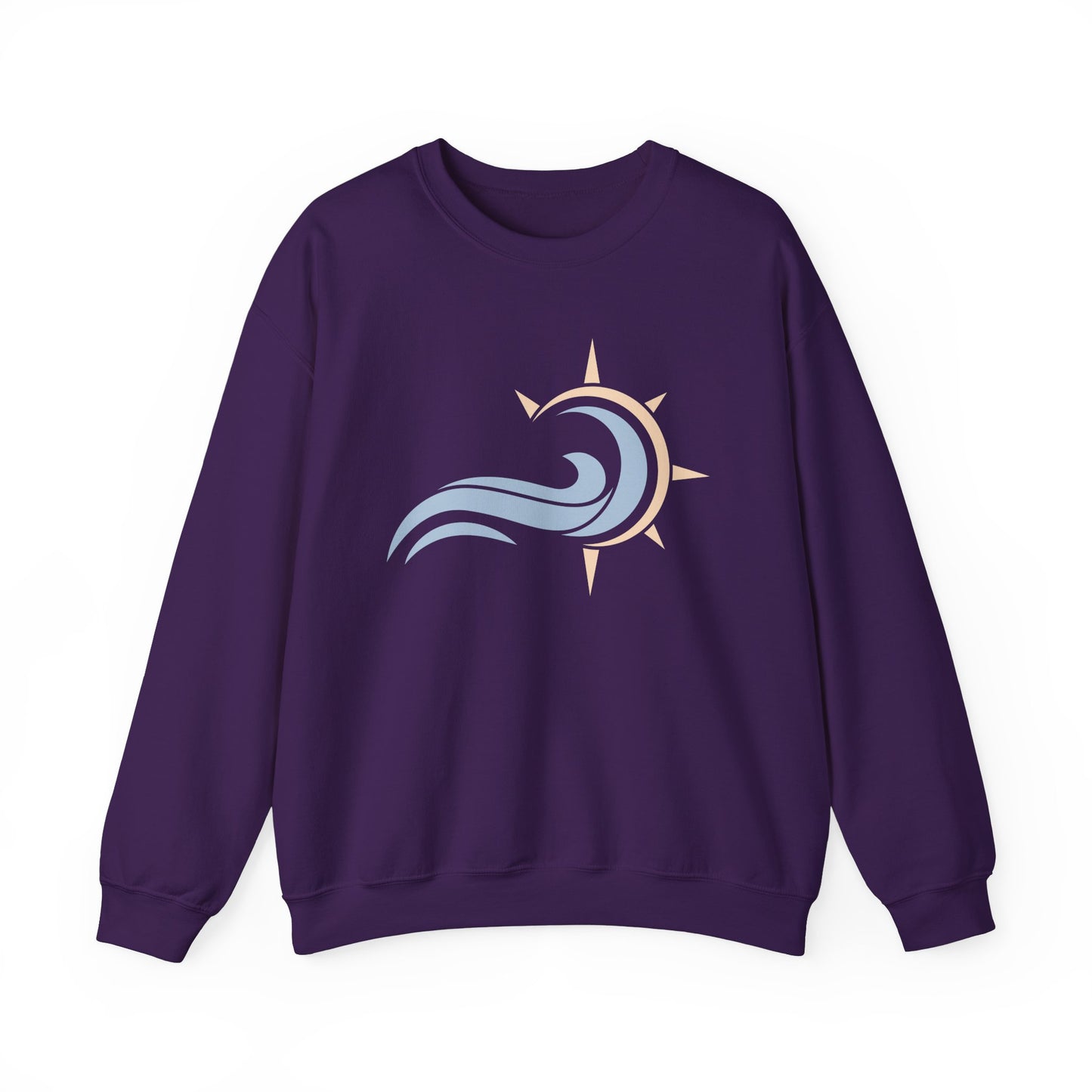 Heavy Crewneck Sweatshirt - "Sun & Wave"