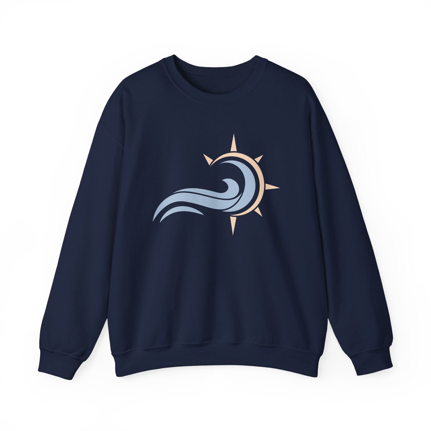 Heavy Crewneck Sweatshirt - "Sun & Wave"
