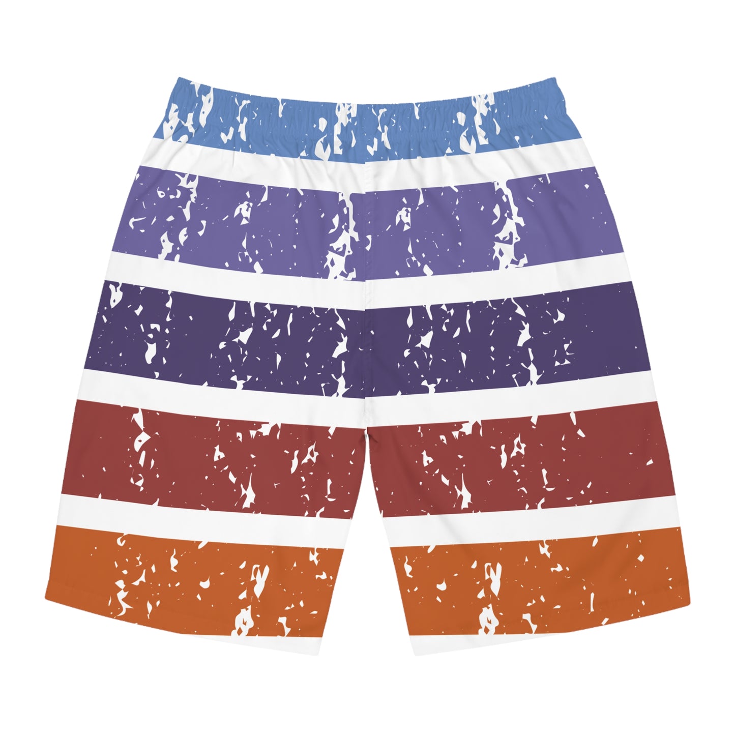 Board Shorts | Blue, Red, Orange Stripes