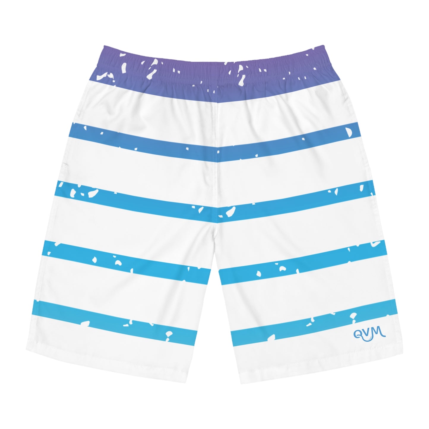 Board Shorts | White, Blue Stripes