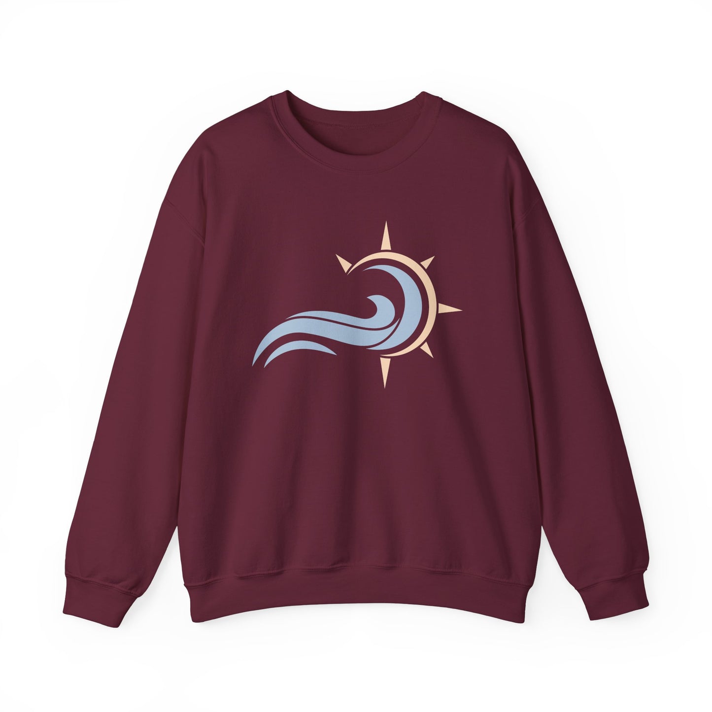 Heavy Crewneck Sweatshirt - "Sun & Wave"