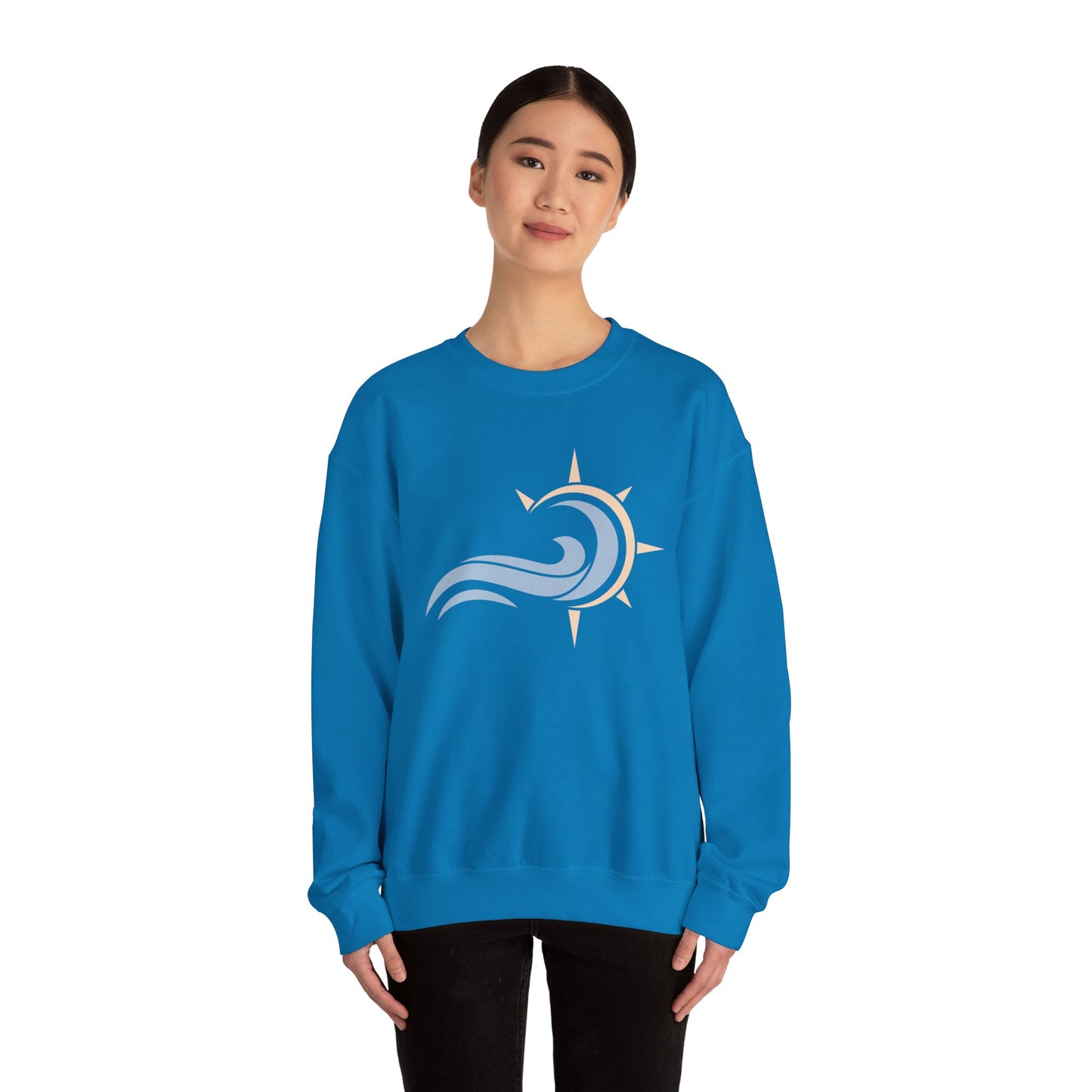 Heavy Crewneck Sweatshirt - "Sun & Wave"