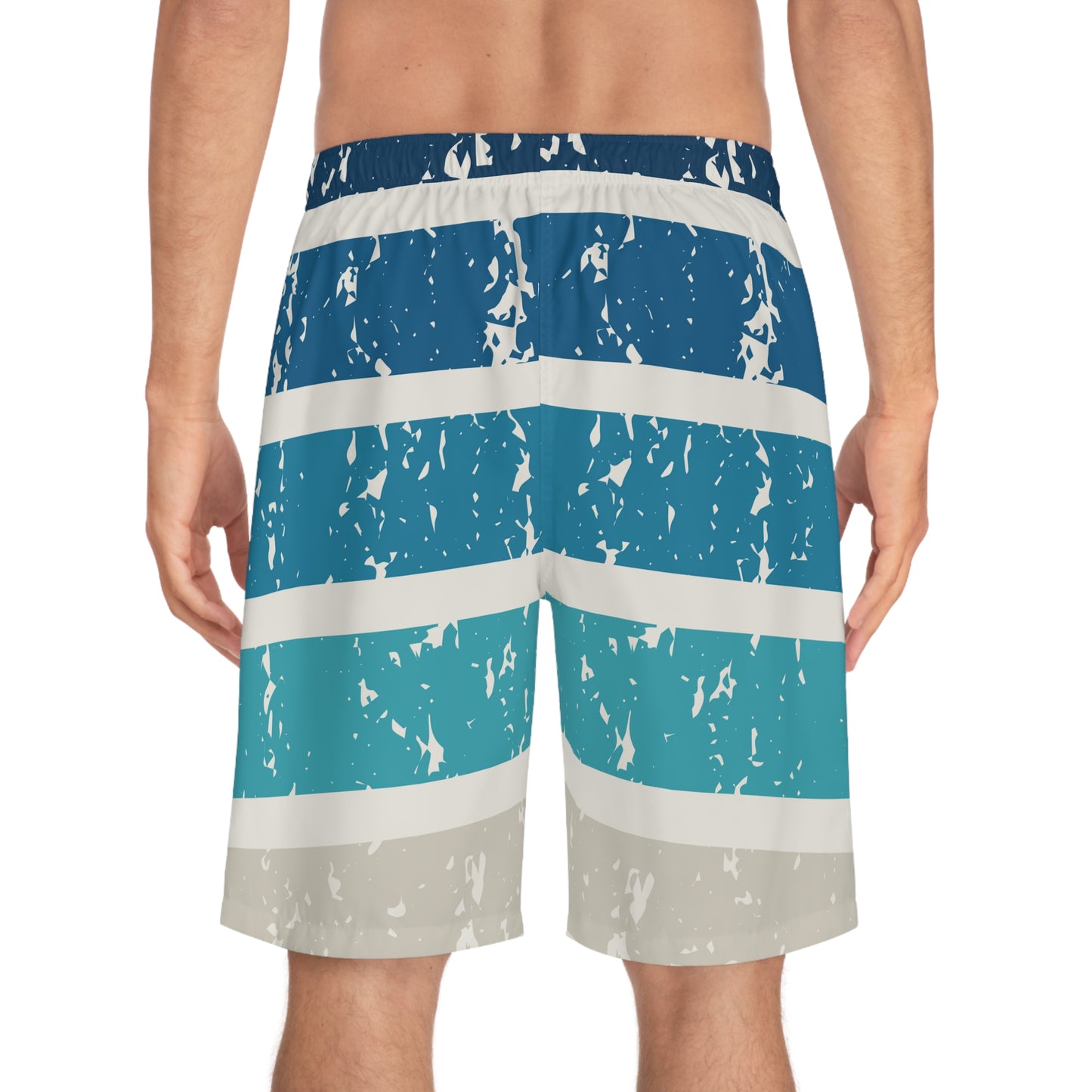 Board Shorts | Blue, White Stripes