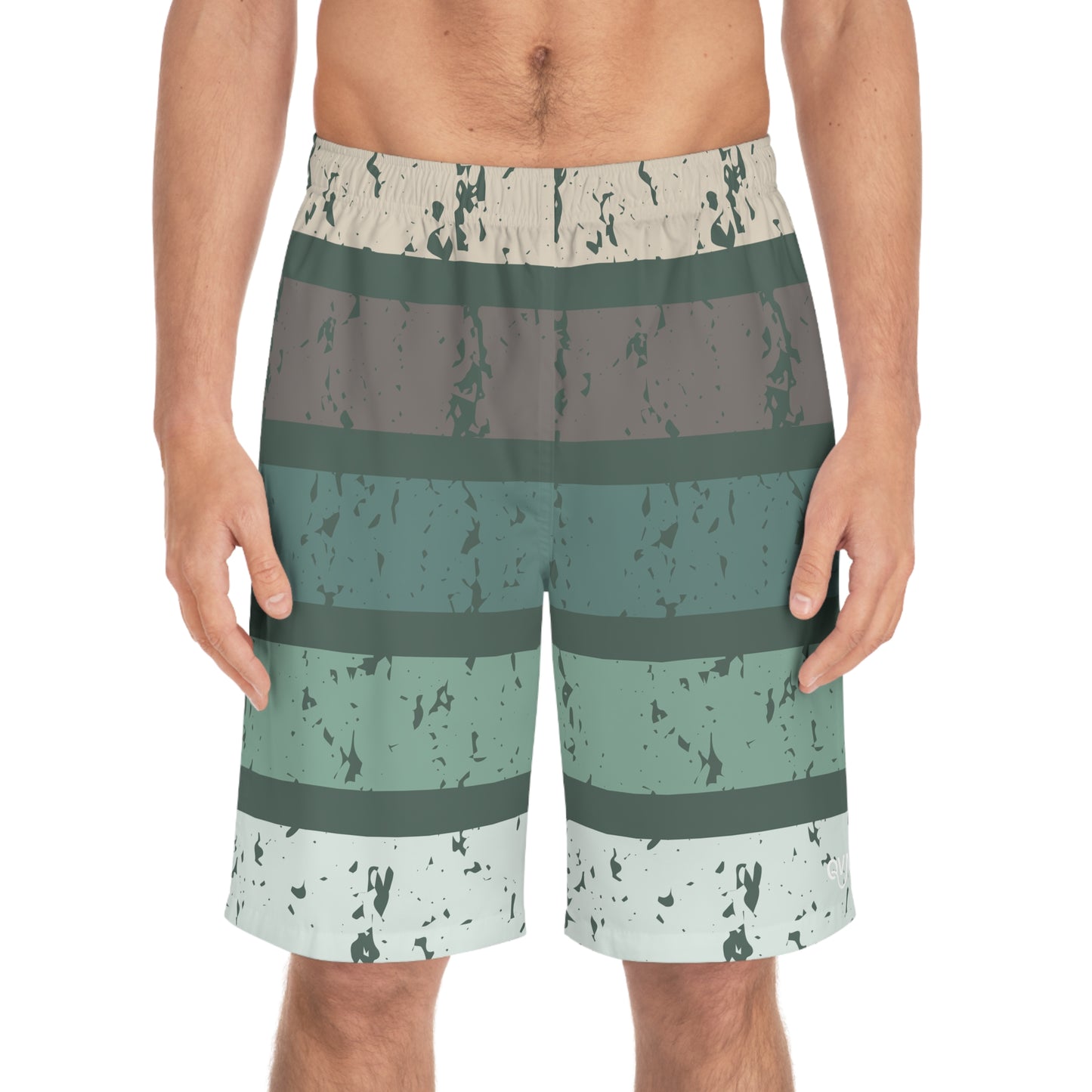 Board Shorts | Green Stripes