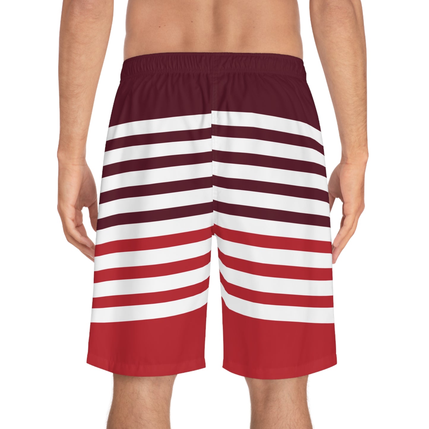 Board Shorts | Red, White Stripes