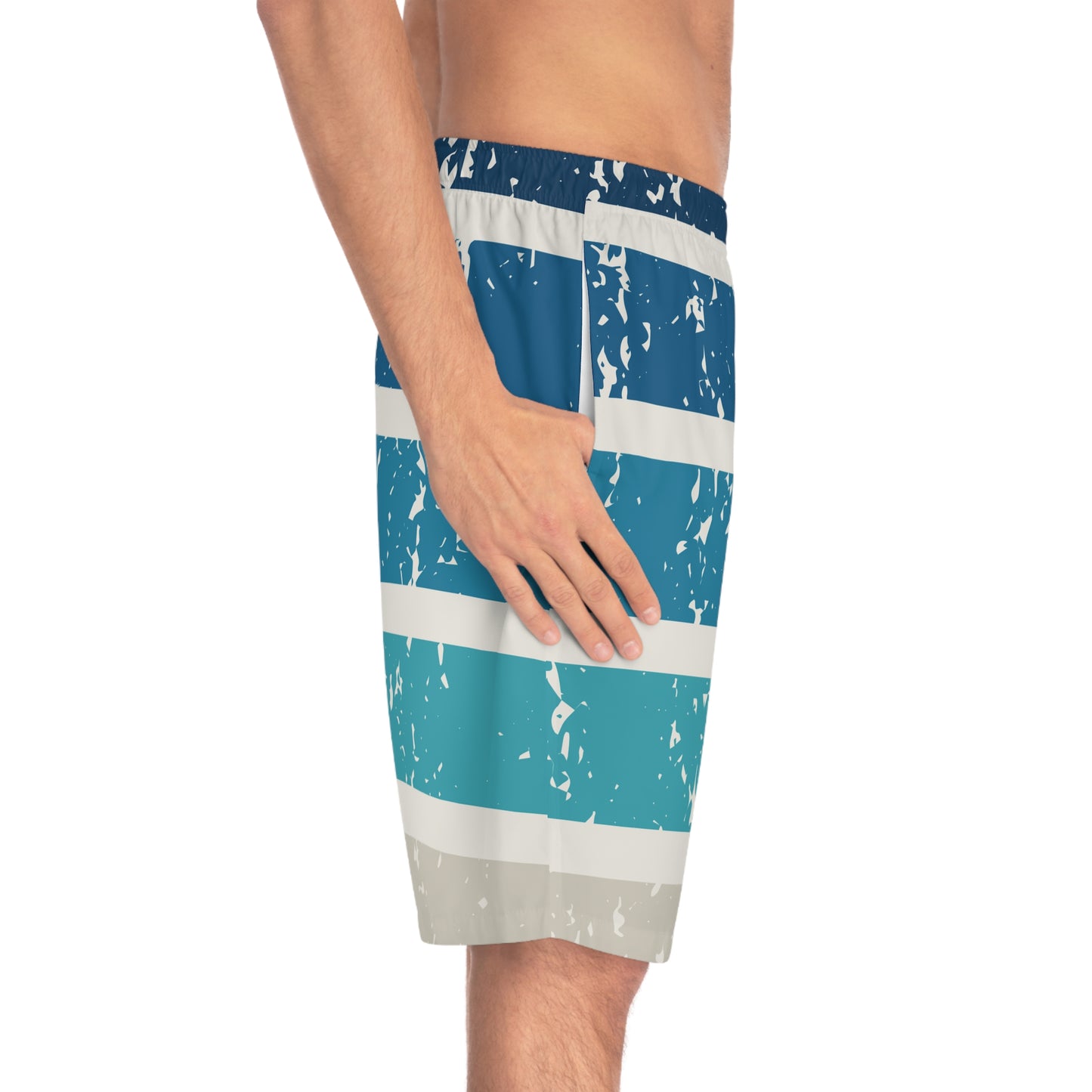 Board Shorts | Blue, White Stripes