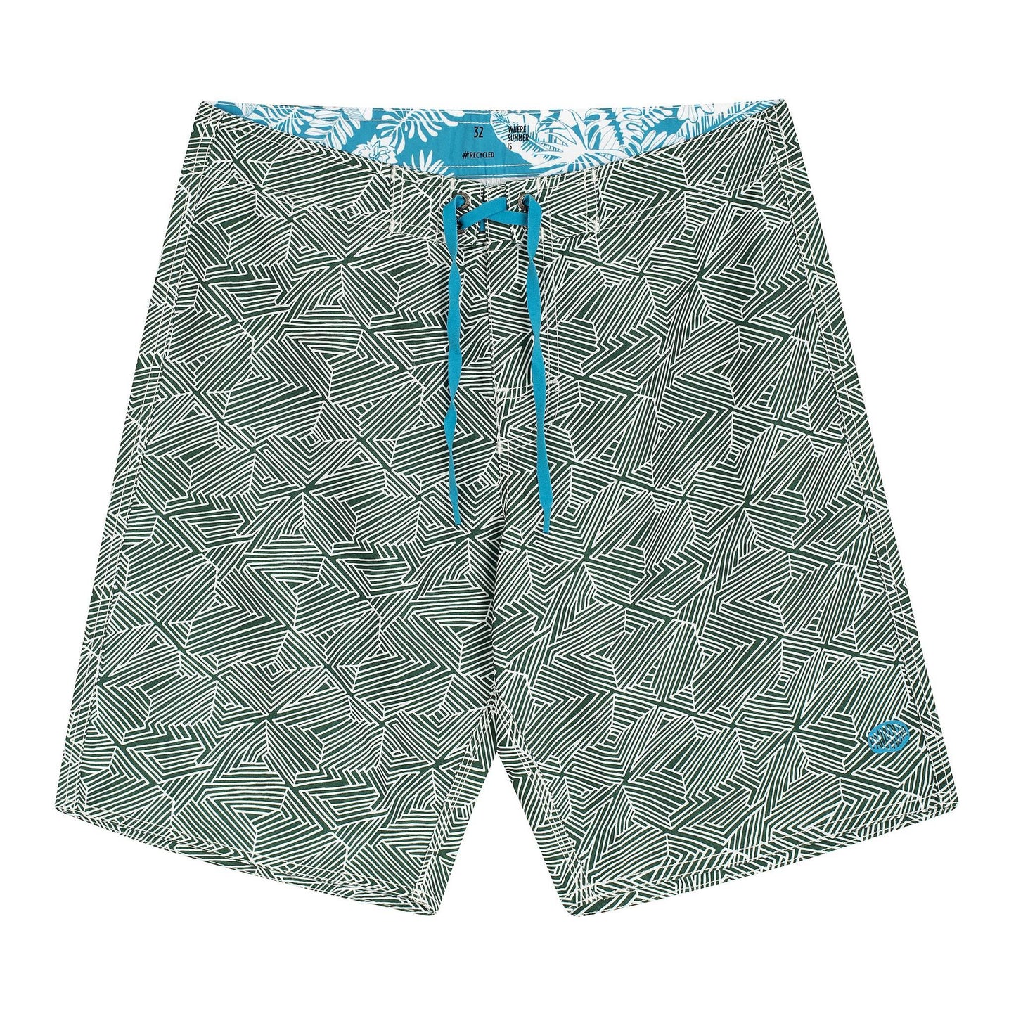 MYRTOS Board Shorts | Green, White